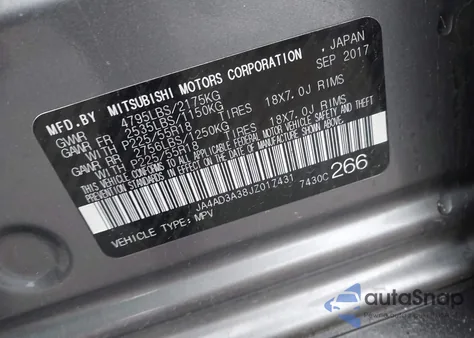 2018 Mitsubishi Outlander Le/Se/Sel from USA, damaged, VIN JA4AD3A38JZ017431